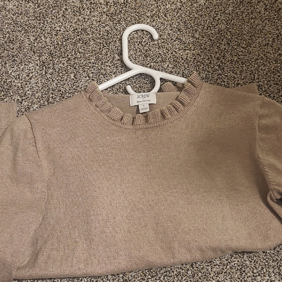 J. Crew Beige Ruffle Neck Sweater - Picture 3 of 5